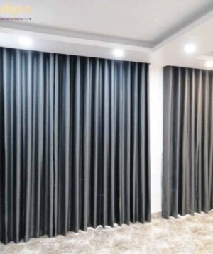 Rèm vải màu xanh hiện đại