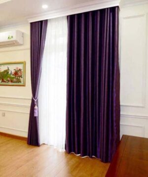 Rèm vải cửa sổ đẹp màu hồng